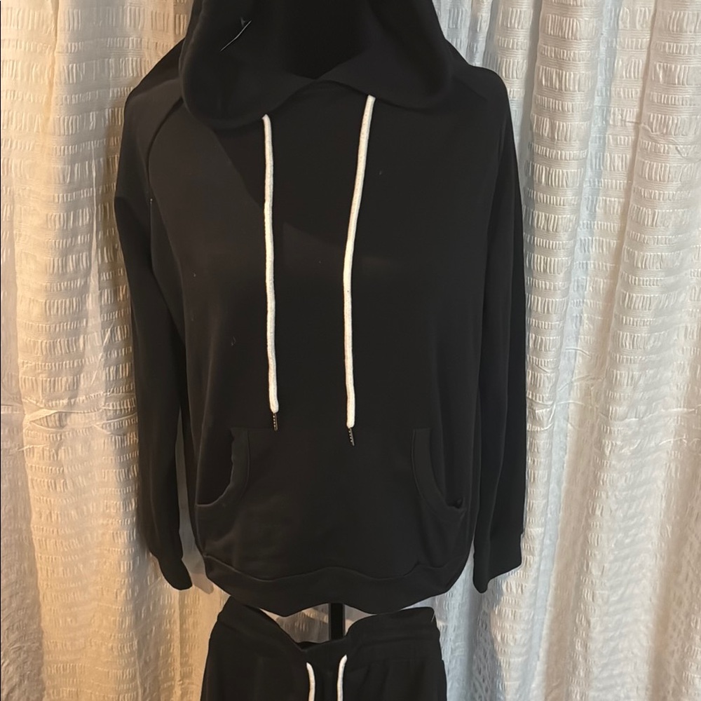 Black Hoodie and Sweatpants Set